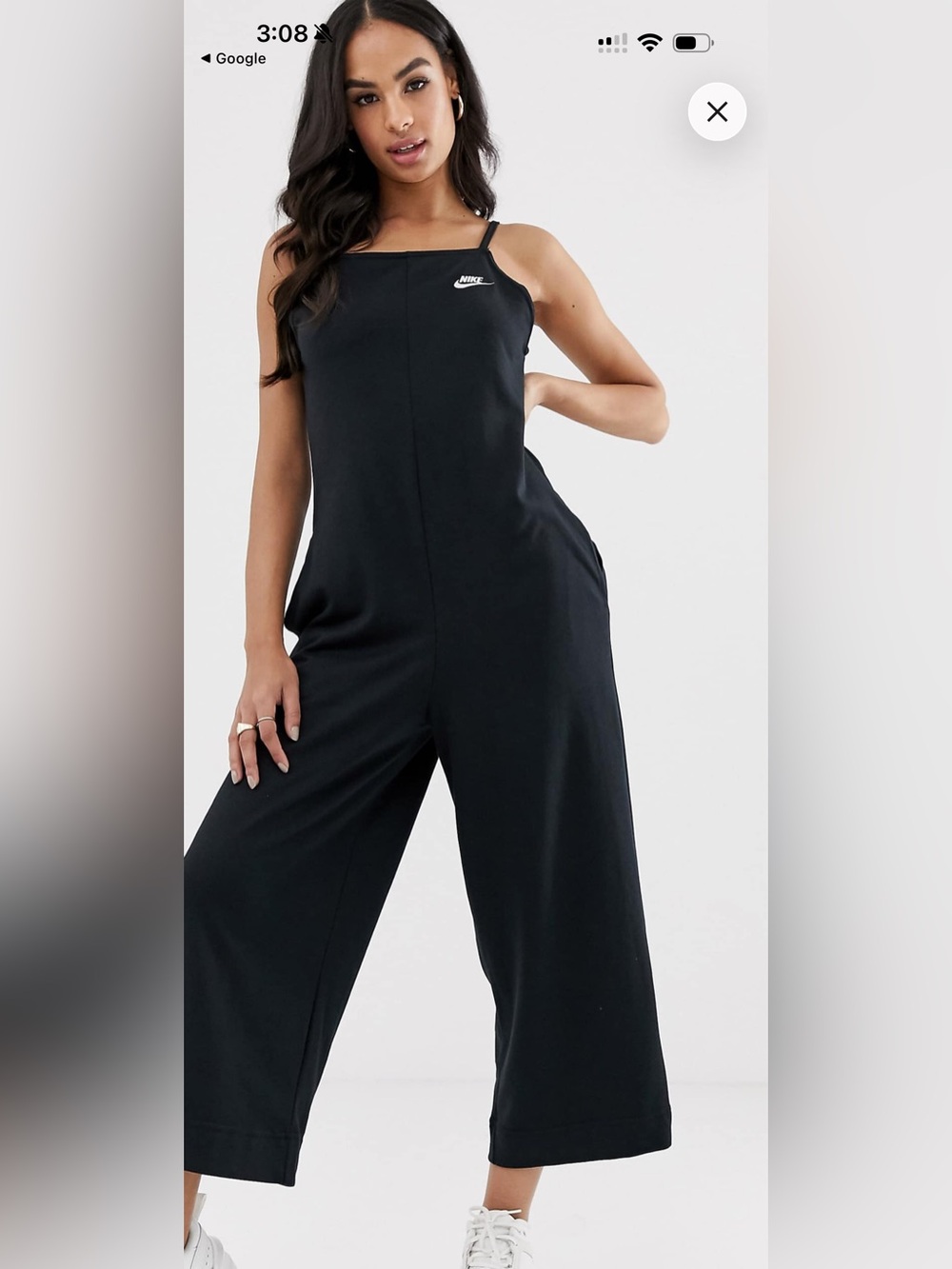 Nike Black Strap Wide-Leg Jumpsuit